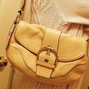 Small tan Coach handbag